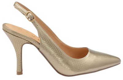 Gold snake 'Kinney' high heeled slip on shoes